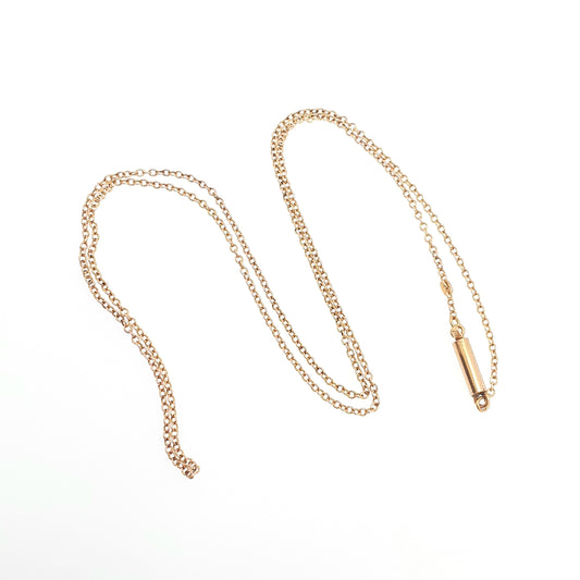 Antique 9ct 9k Gold Chain Necklace Victorian Cable Link Solid 9kt 45cm 17.7" 1.57g Trace Fine Yellow Genuine Vintage Womens Jewelry