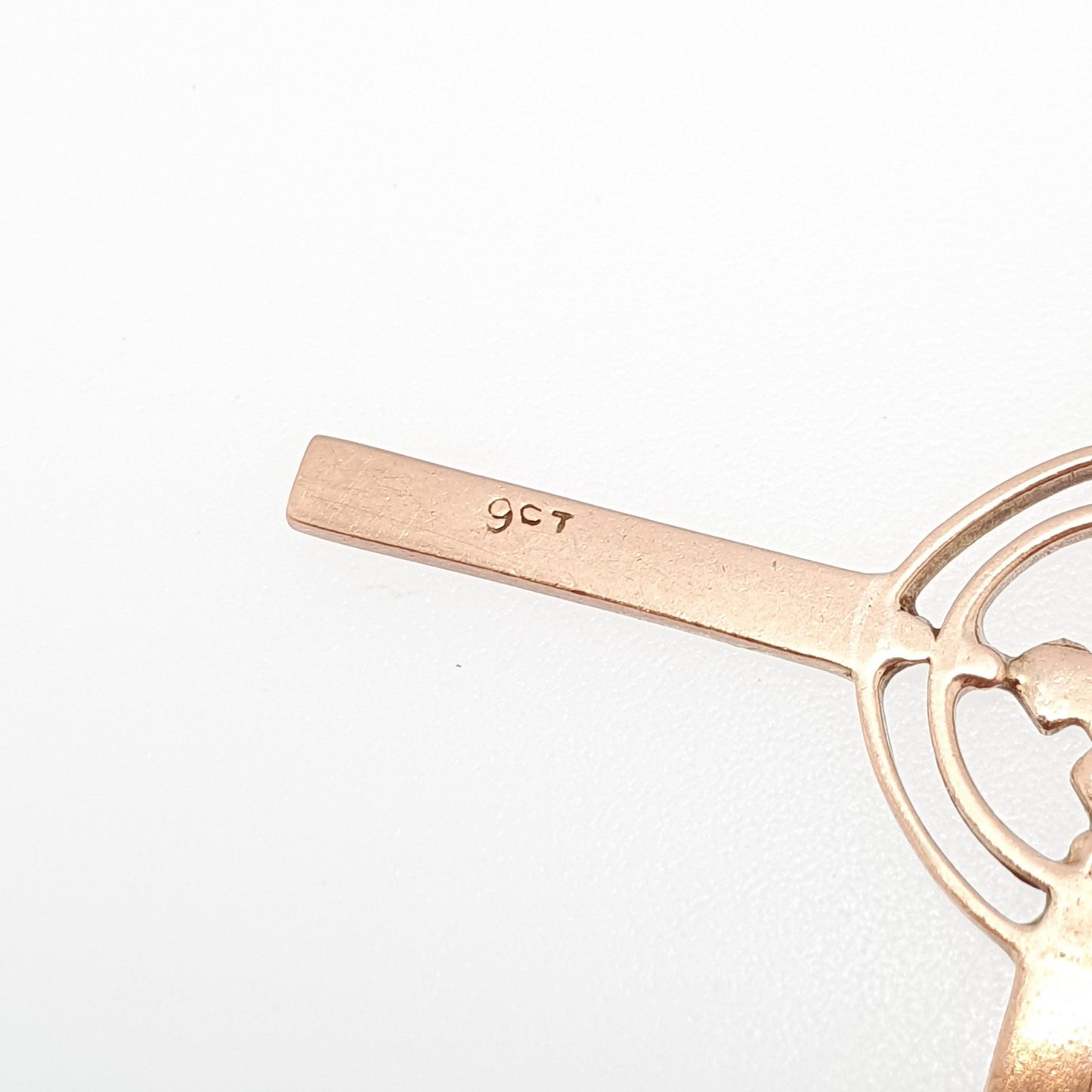 Antique 9ct 9k Rose Gold Celtic Cross Necklace Crucifix Pendant Gaelic Irish Solid 9k 375 Vintage Womens Mens Jewellery Jewelry