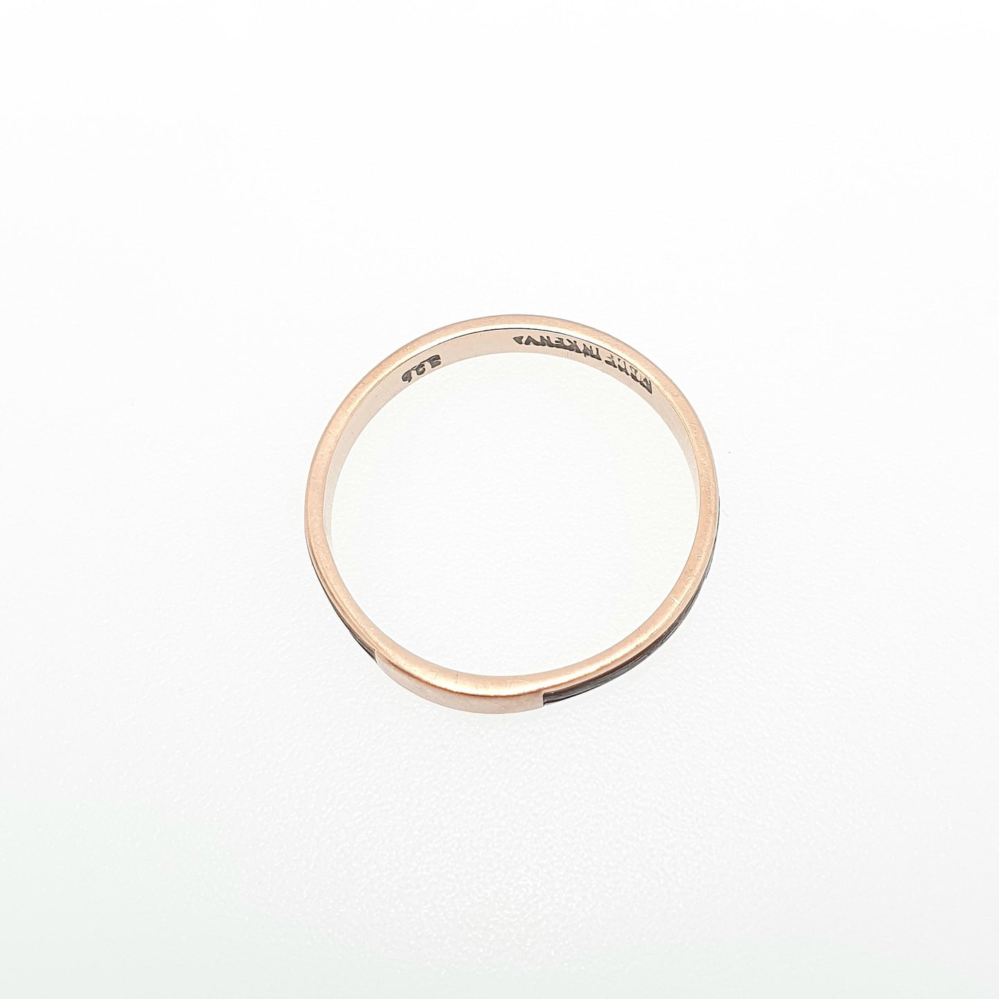 Vintage 9ct 9kt Gold Band Ring Leather Strip Solid 375 9k African Stacking Stacker Mens Womens Fine Jewelry Jewellery