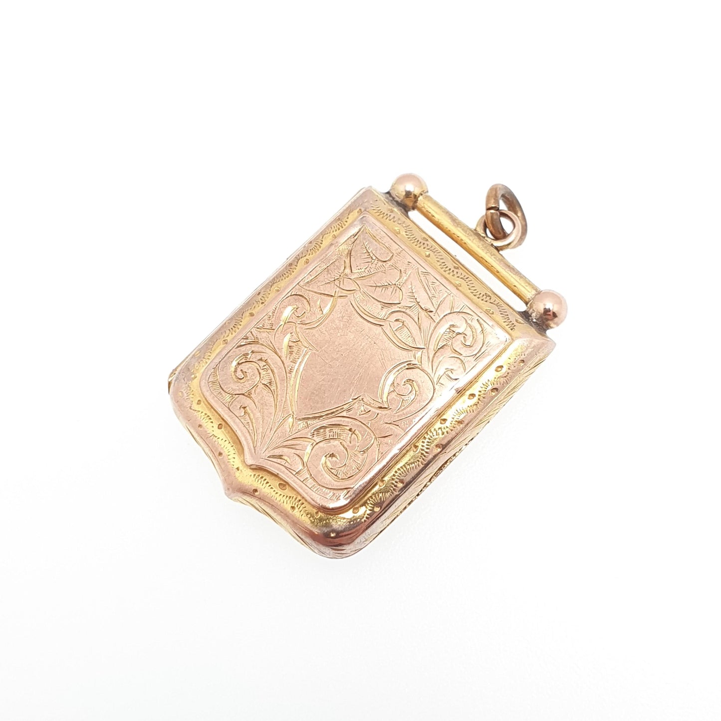 Antique Victorian 9ct Gold Shield Locket 375 9k Back and Front Pendant Large Big Engraved Picture Photo Vintage Womens Jewellery Jewelry