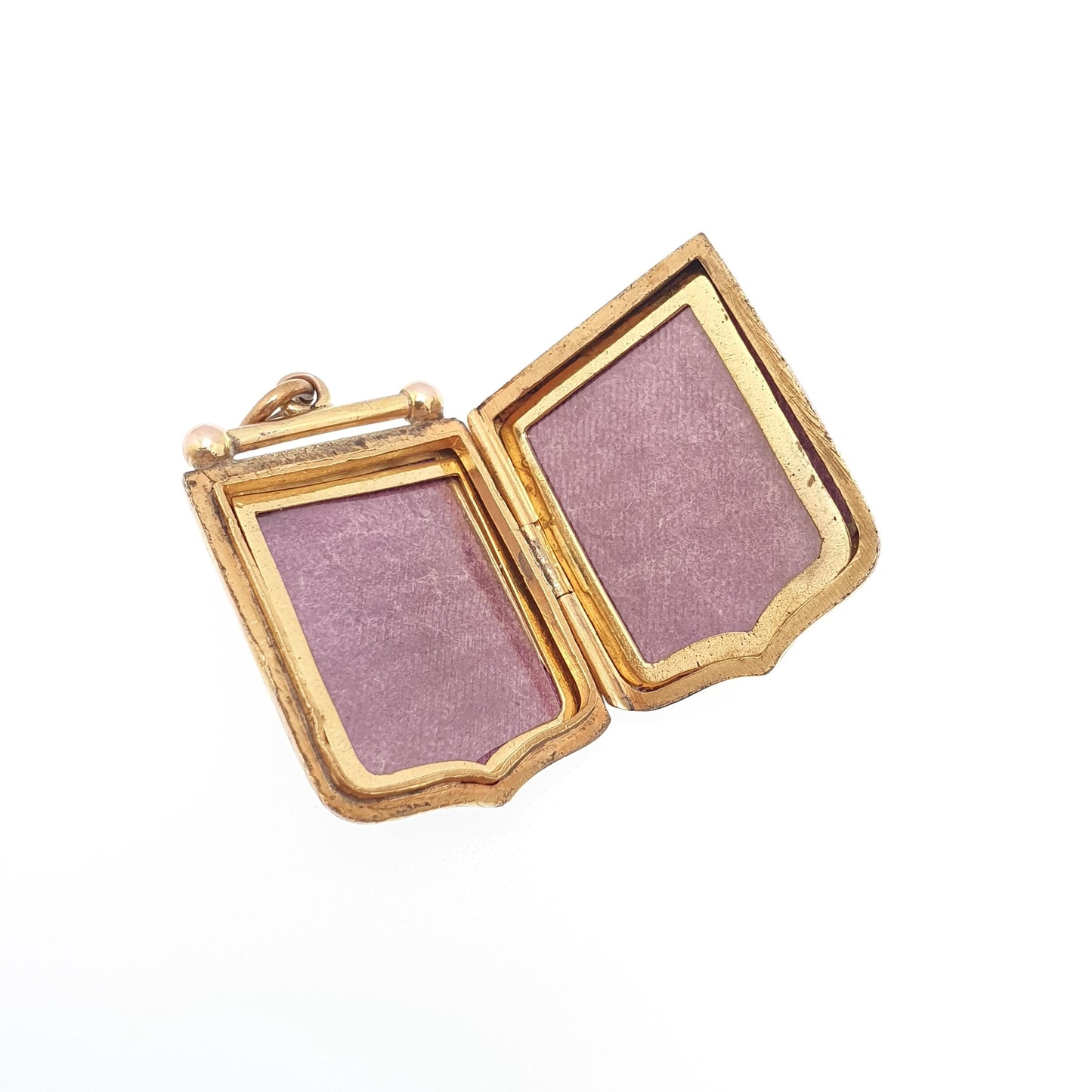 Antique Victorian 9ct Gold Shield Locket 375 9k Back and Front Pendant Large Big Engraved Picture Photo Vintage Womens Jewellery Jewelry