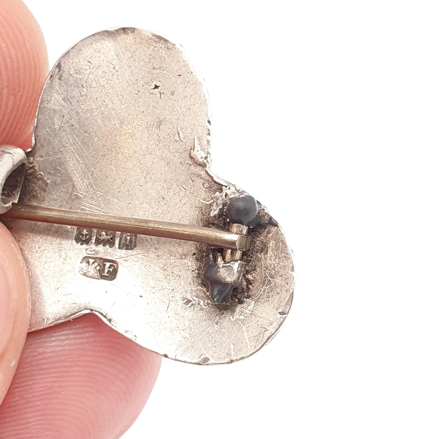 Antique JAMES FENTON Sterling Silver Enamel Brooch 1908 Hallmarked Art Nouveau Pin Women Jewellery Jewelry Vintage