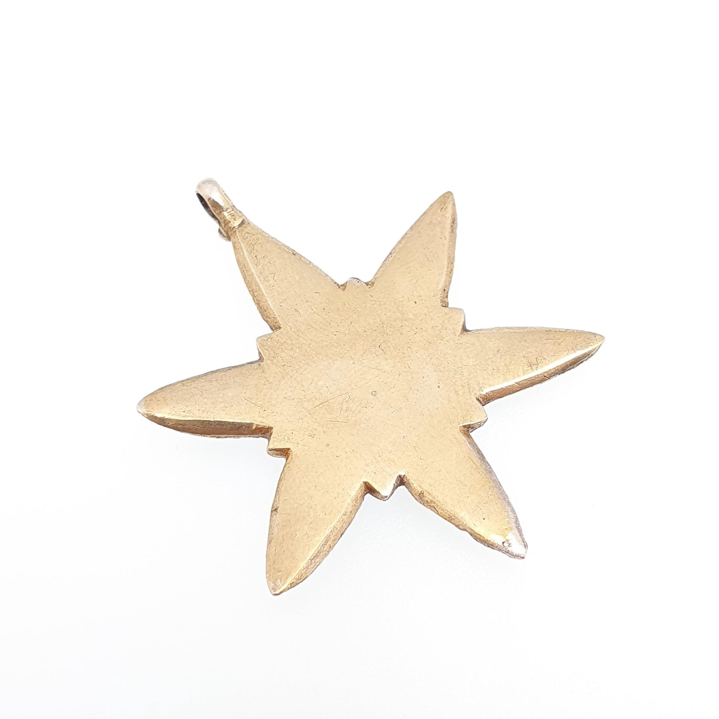 Antique Victorian Gold on Silver Star Pendant Necklace Georgian Steel Cut Style Solid Celestial Vintage