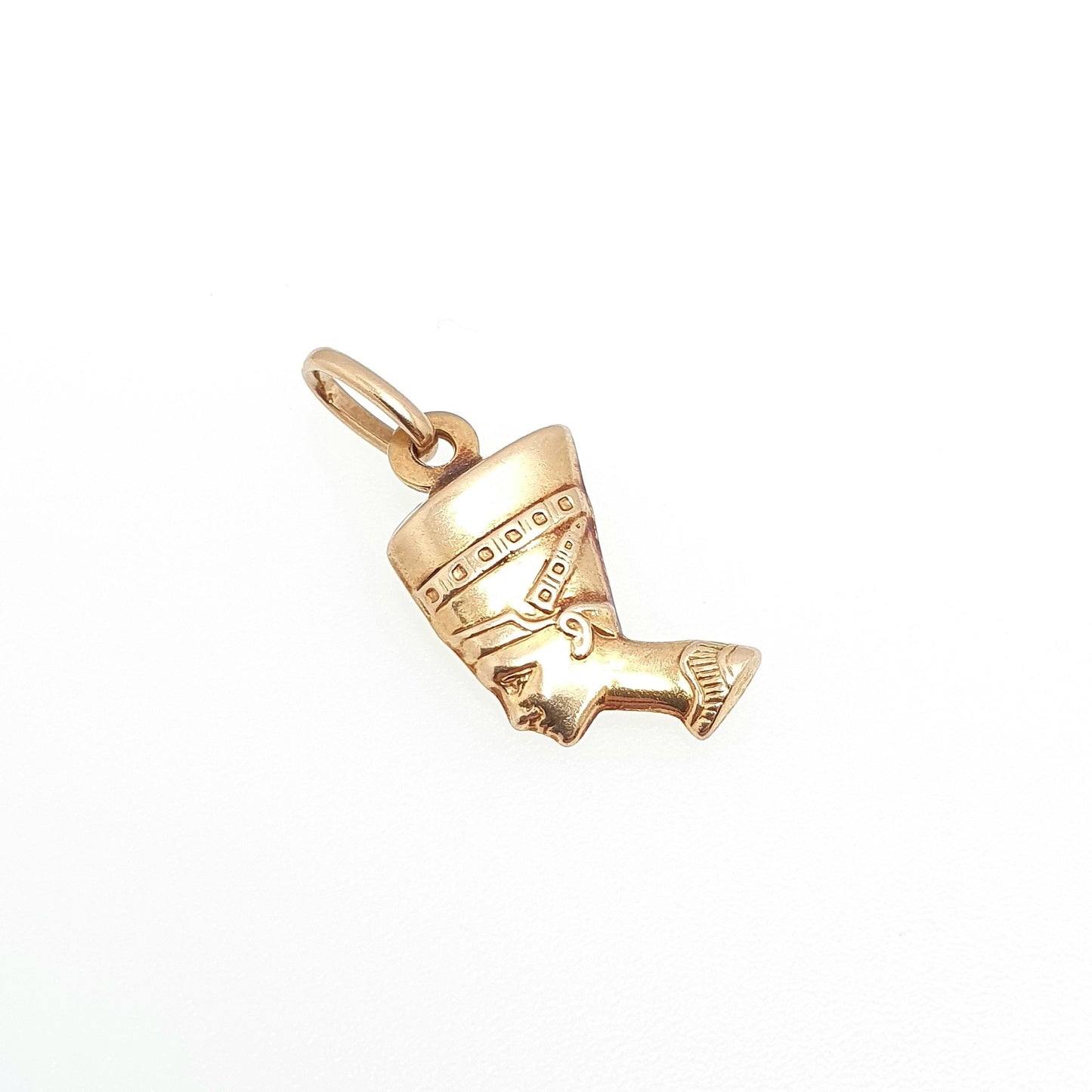 Vintage 9ct Gold Queen Nefertiti Necklace Pendant Solid 9kt 9k Egyptian Revival Egypt Royal Jewellery Jewelry