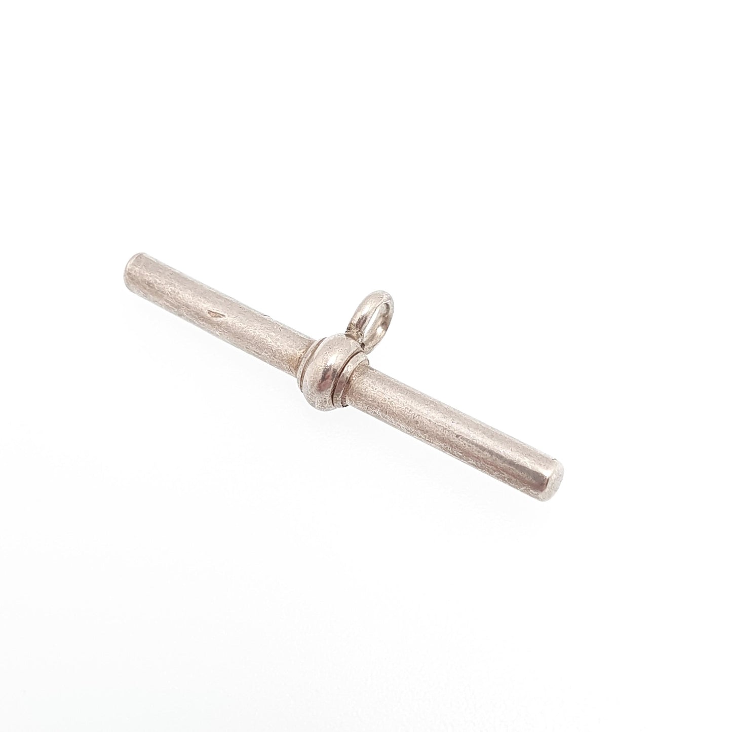 Antique Sterling Silver T Bar Pendant Fob Albert Chain Necklace Pocket Watch Charm 925 Vintage Mens Womens Jewelry Jewellery