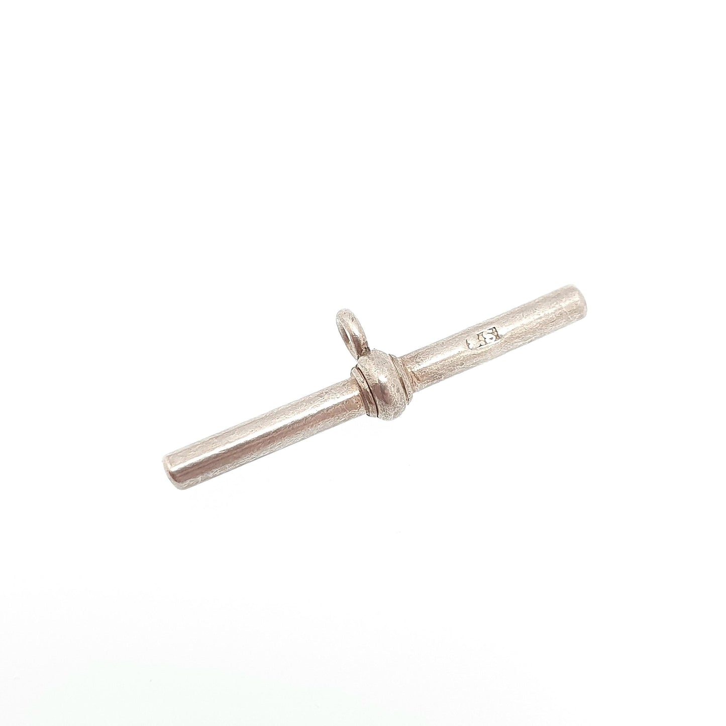 Antique Sterling Silver T Bar Pendant Fob Albert Chain Necklace Pocket Watch Charm 925 Vintage Mens Womens Jewelry Jewellery