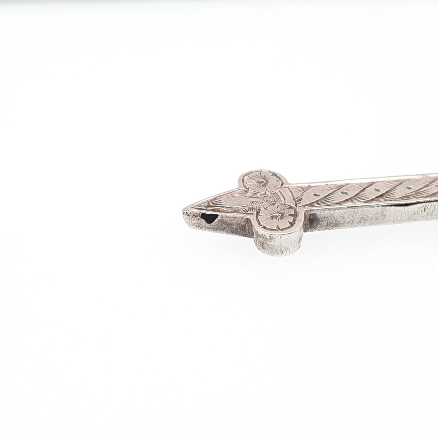 Antique Sterling Silver Crucifix Necklace Pendant 1898 Hallmark Pointed Engraved Cross Catholic Christian Vintage