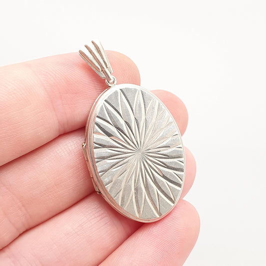Vintage GEORG JENSEN Sterling Silver Locket Gyroscope Star Pattern Necklace Pendant Picture Photo Womens Jewelry Jewellery