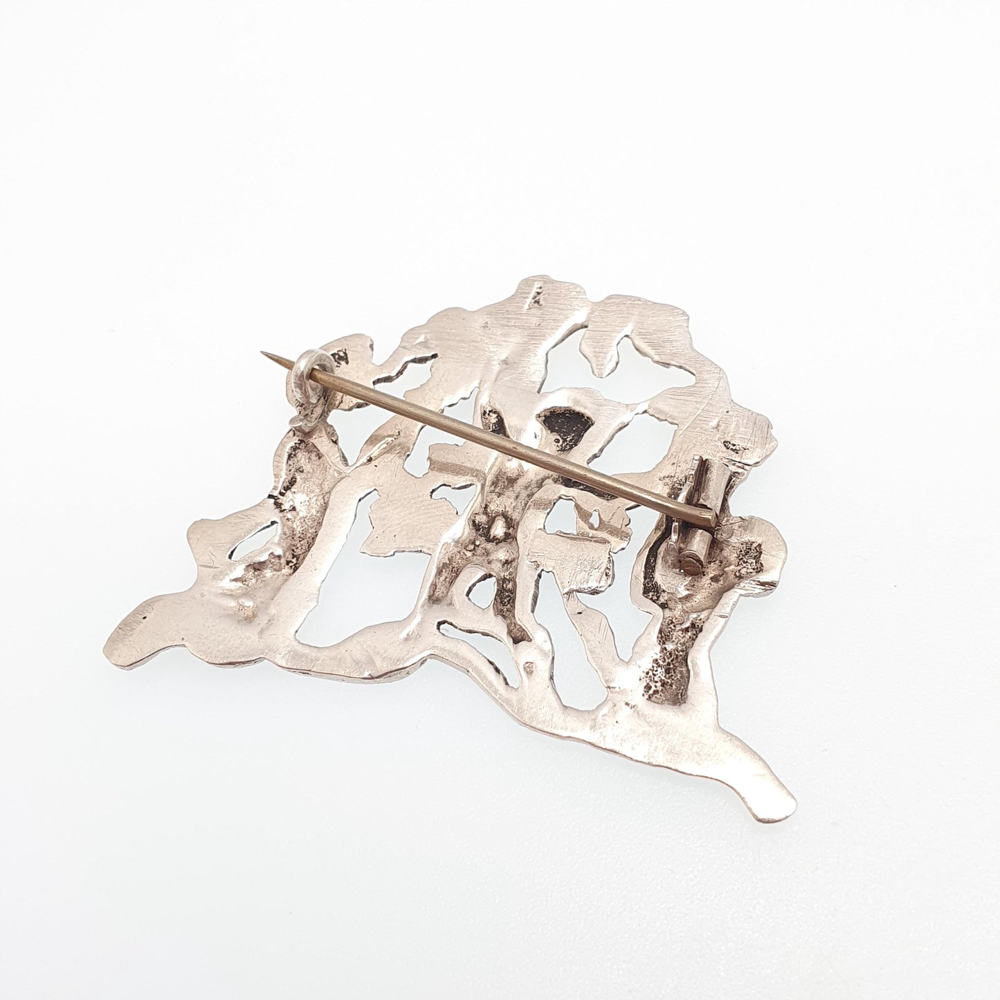 Antique Solid Silver Cherub Brooch Victorian Large Art Nouveau 1800s Ornate Vintage Jewelry Jewellery