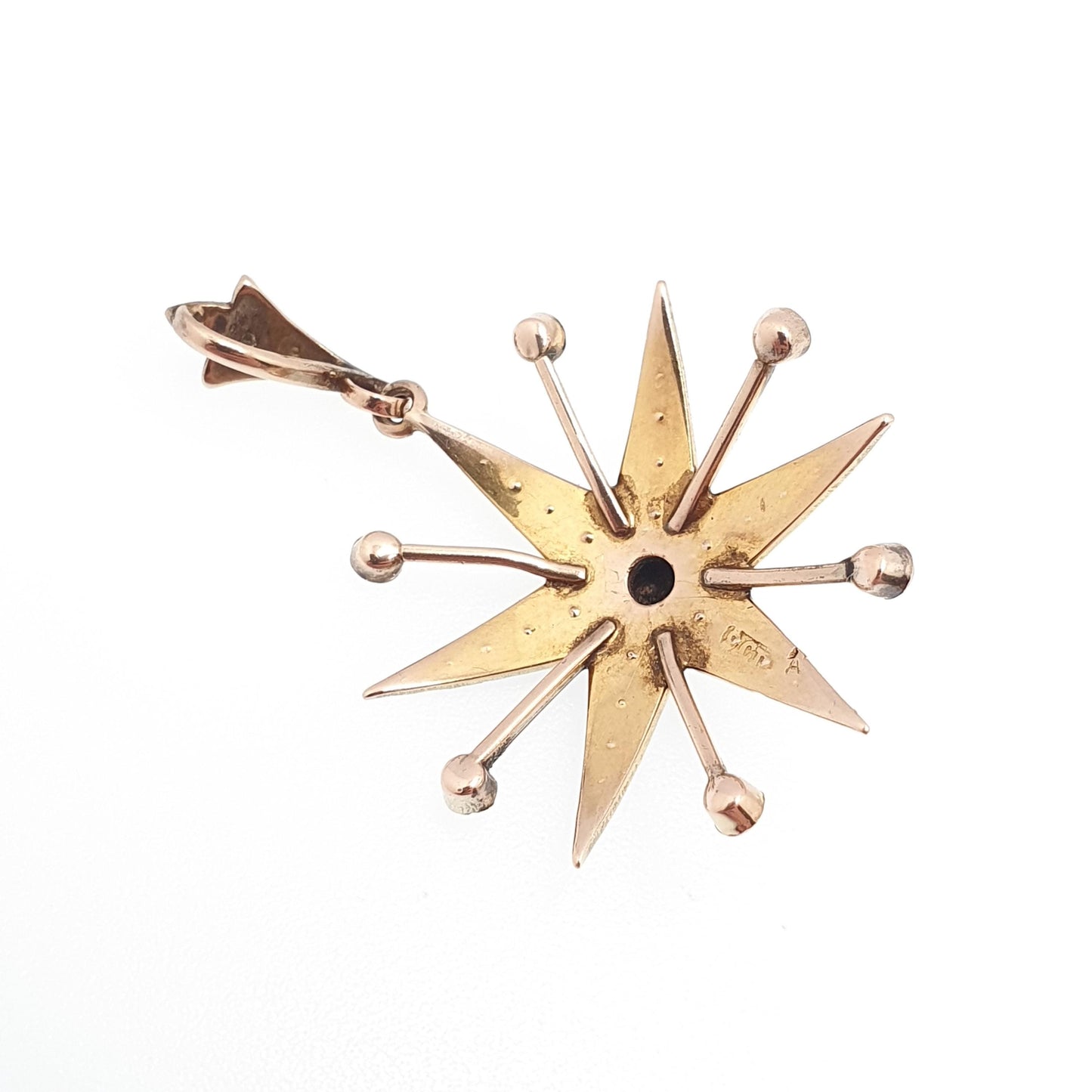 Antique 9ct Gold Star Pendant Seed Pearl Necklace Victorian Solid 9k 9kt 375 Celestial Vintage Jewellery Jewelry