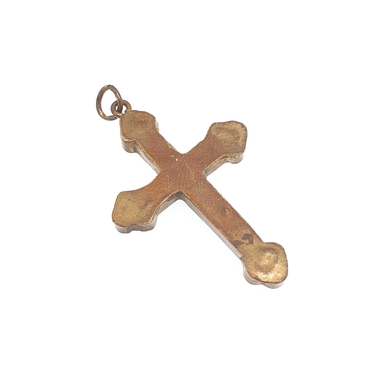 Antique Victorian Micro Mosaic Crucifix Necklace Pendant Cross Gold Tone Micromosaic Handmade Italian Vintage Jewelry Jewellery