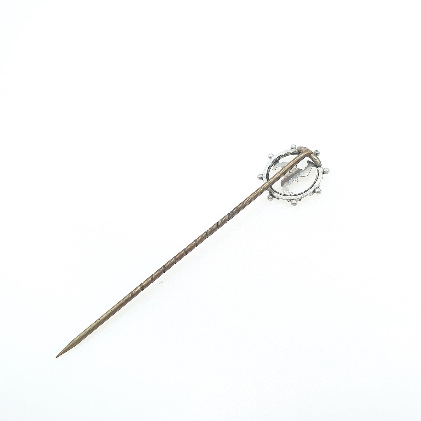 RESERVED/SOLD DON Antique Victorian Solid Silver Isle of Man Manx Symbol Stick Pin Women's Jewellery