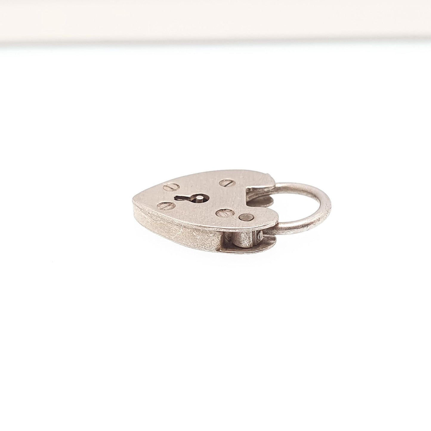 Vintage GEORG JENSEN Sterling Silver Padlock Heart Clasp Charm Pendant Necklace Bracelet 925 Cute Womens Retro Jewelry Jewellery