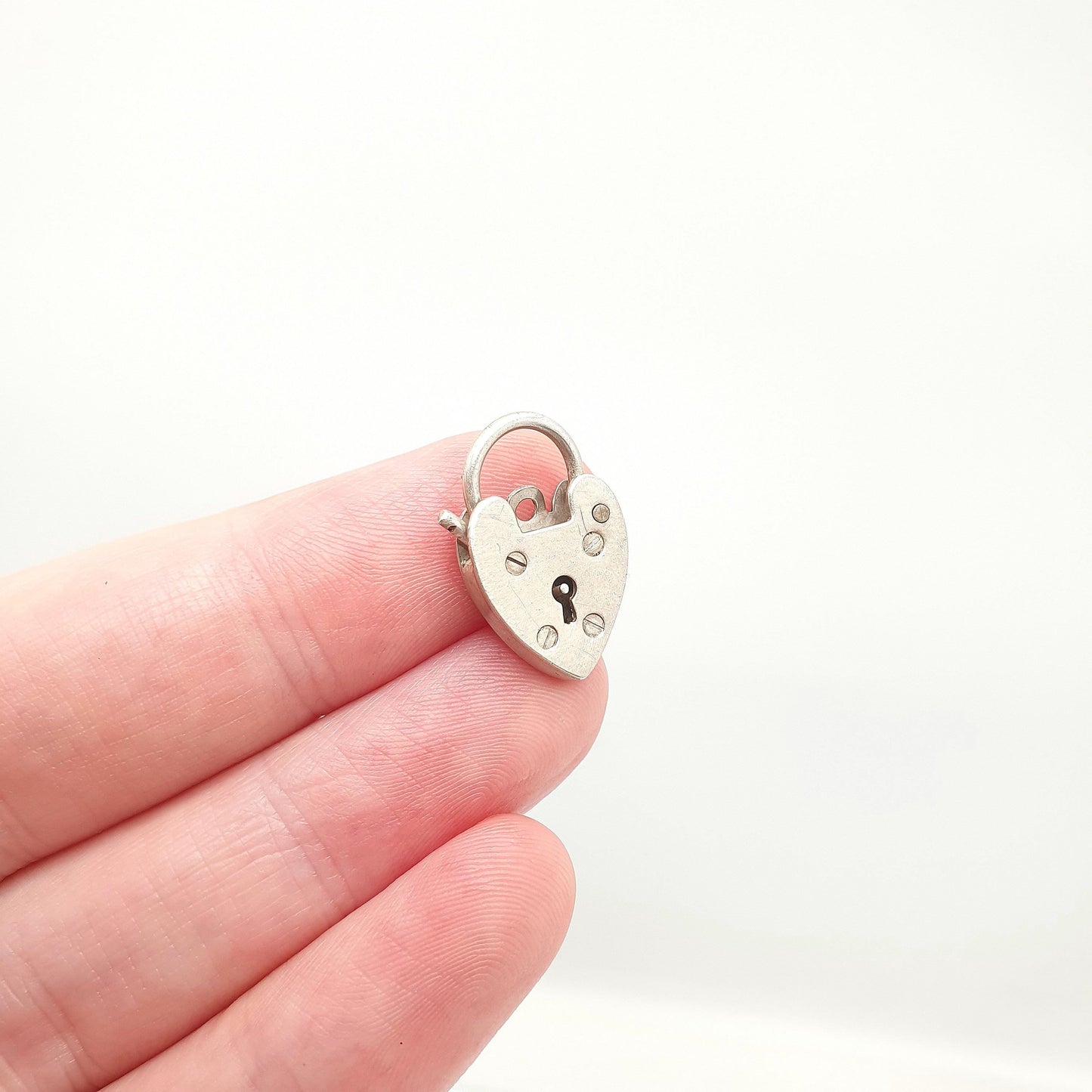 Vintage GEORG JENSEN Sterling Silver Padlock Heart Clasp Charm Pendant Necklace Bracelet 925 Cute Womens Retro Jewelry Jewellery