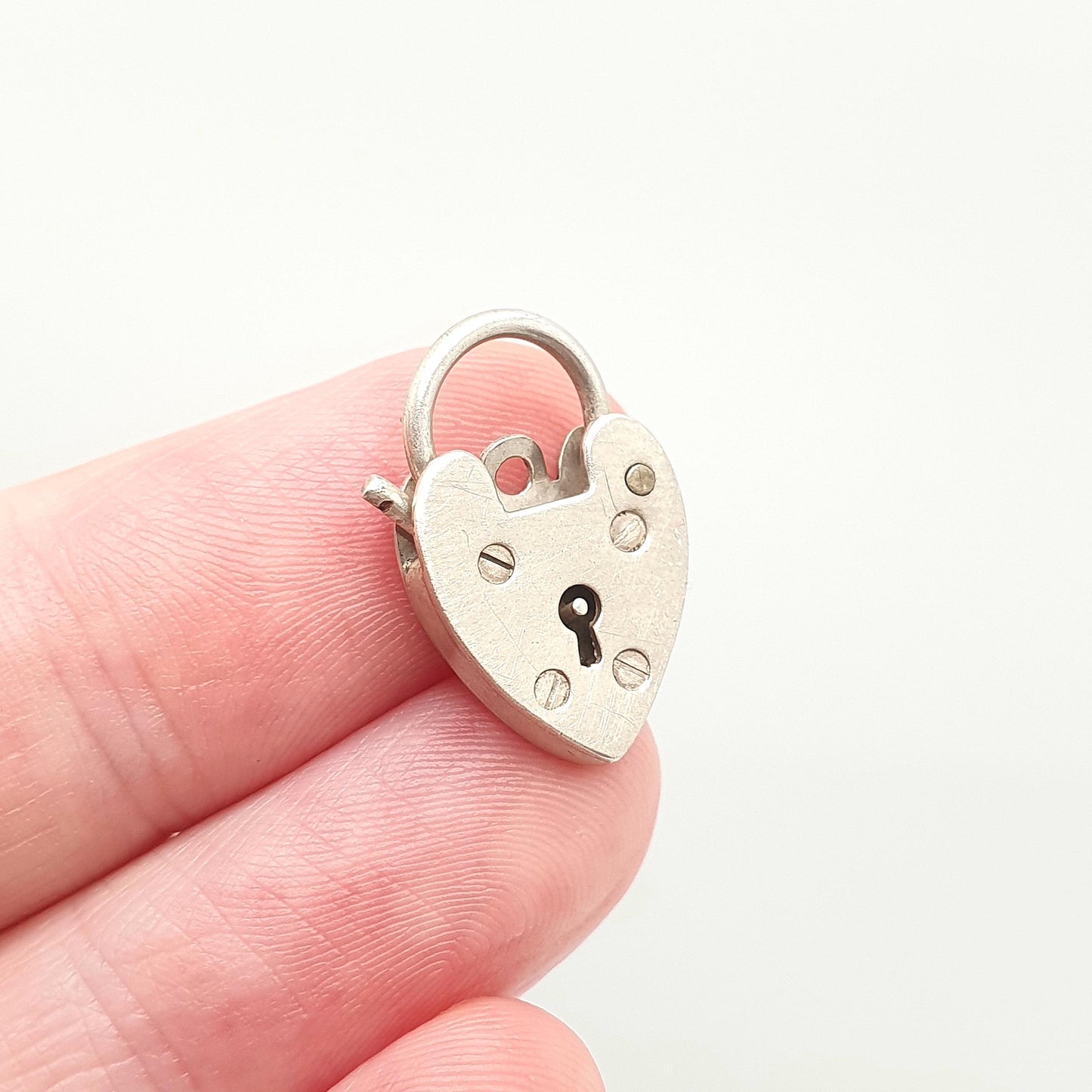Vintage GEORG JENSEN Sterling Silver Padlock Heart Clasp Charm Pendant Necklace Bracelet 925 Cute Womens Retro Jewelry Jewellery