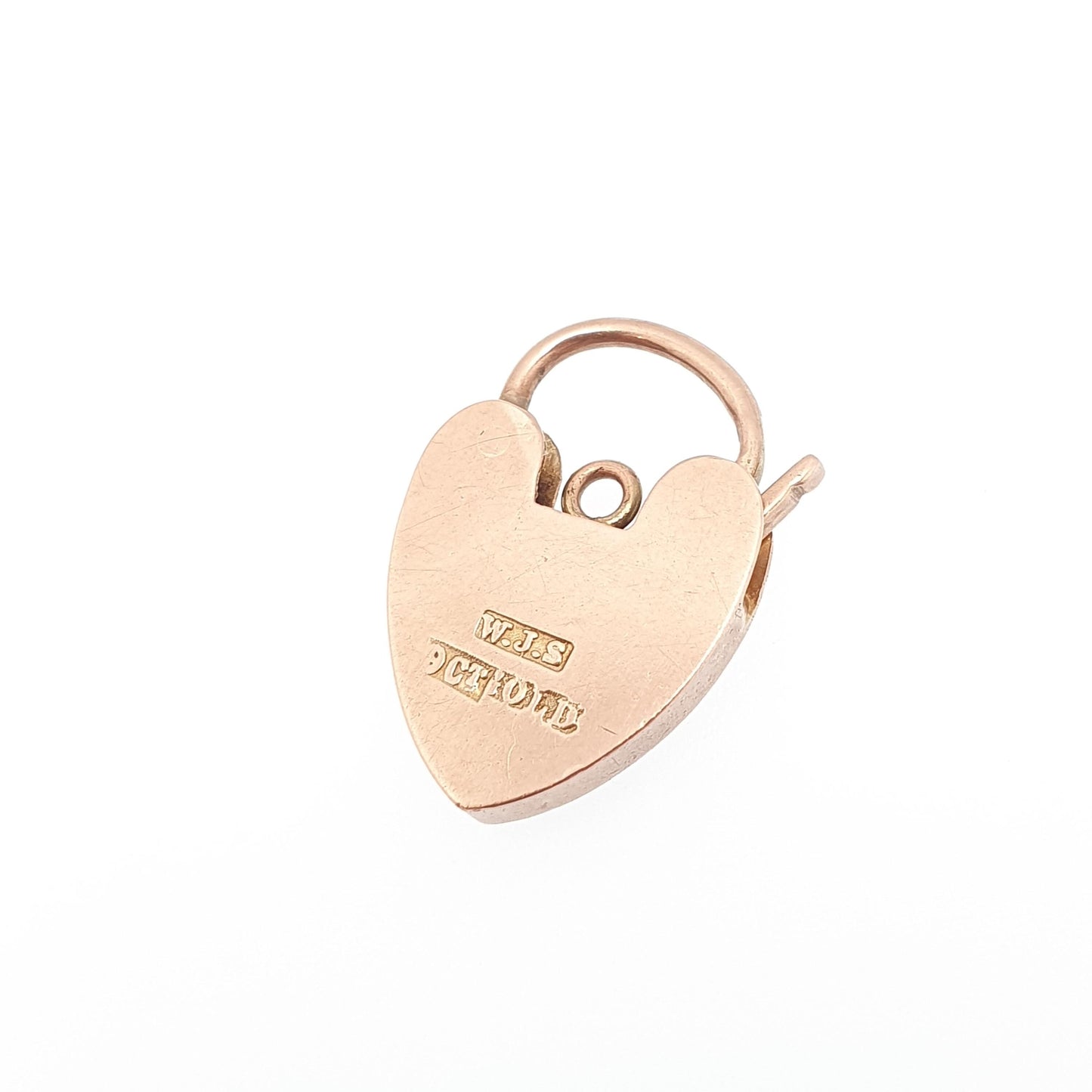 Antique 9ct 9k Rose Gold Padlock Clasp Charm Victorian Necklace Pendant Bracelet Solid 9k 9 Carat Lock Vintage Womens Jewelry Jewellery