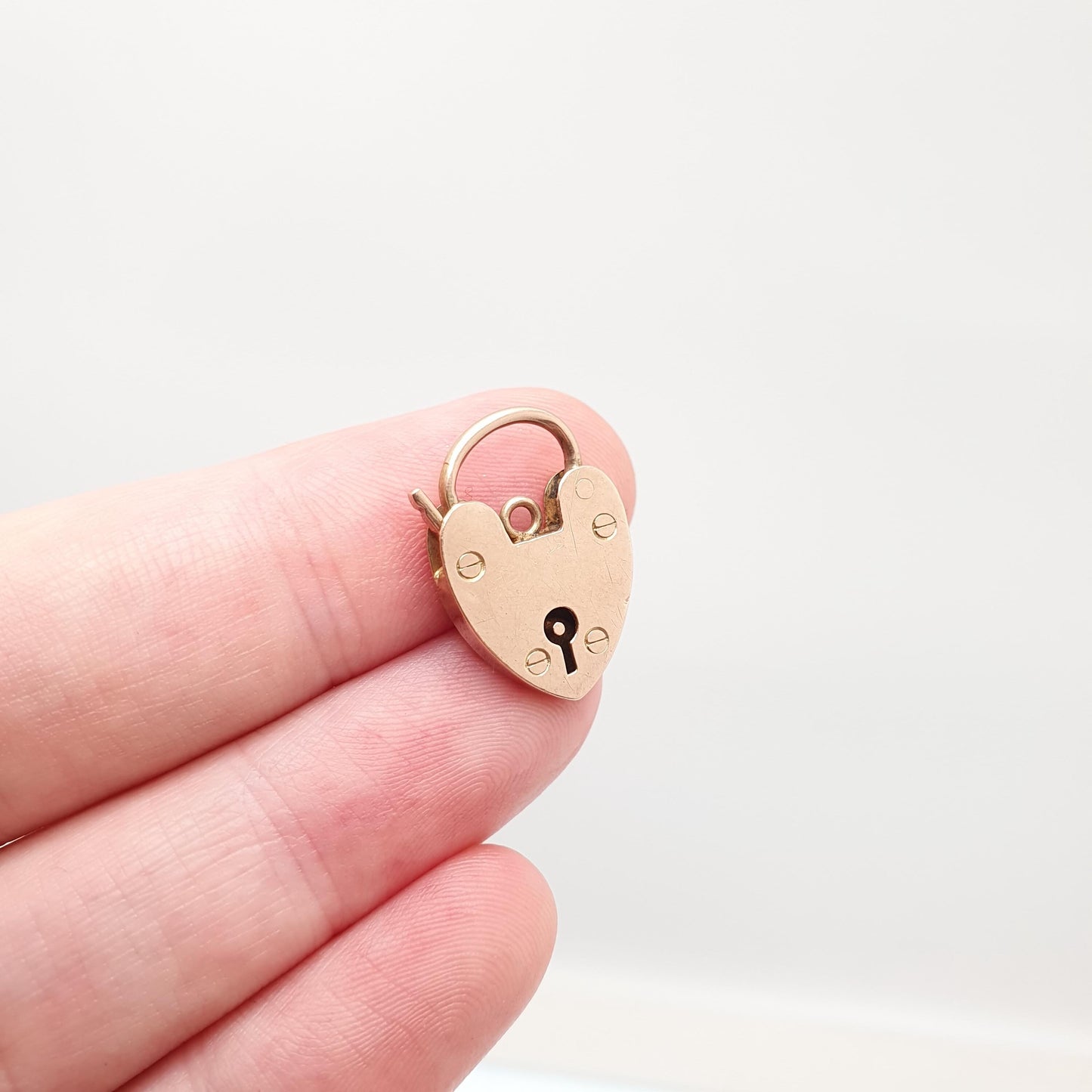 Antique 9ct 9k Rose Gold Padlock Clasp Charm Victorian Necklace Pendant Bracelet Solid 9k 9 Carat Lock Vintage Womens Jewelry Jewellery