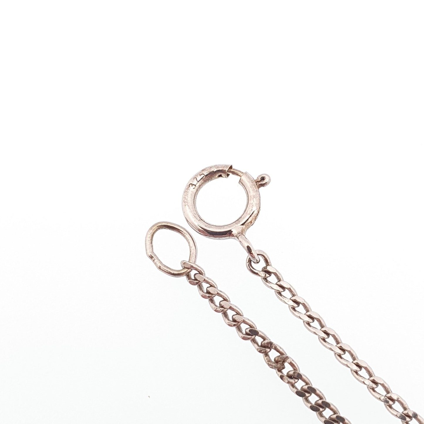 Vintage 9k 9ct White Gold Chain Necklace Curb Link 42cm 16.5" 2.93g Solid 375 9kt Jewellery Jewelry