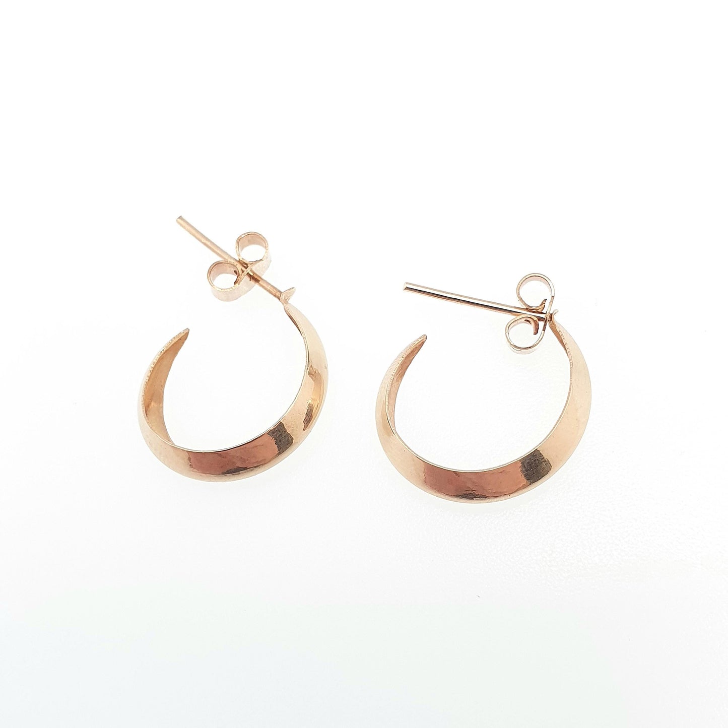 Vintage 9k 9ct Gold Hoop Earrings Stud Three Quarter Solid 375 Yellow Retro Solid 9kt 375 Womens Jewelry Jewellery