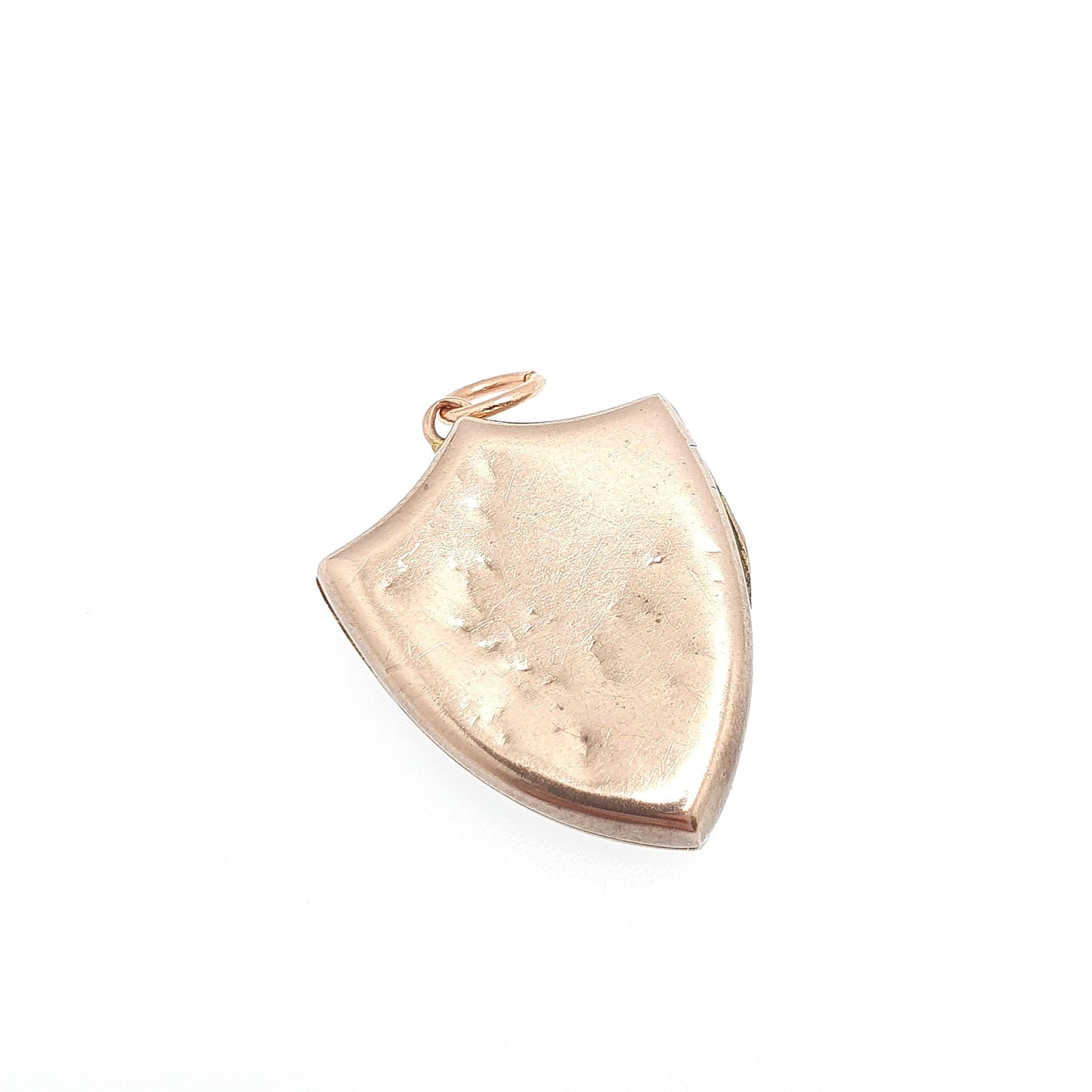 Antique Victorian 9ct Rose Gold Seed Pearl & Garnet Shield Locket Necklace Pendant Solid 375 9k Gold Front Back Vintage Jewellery Jewelry