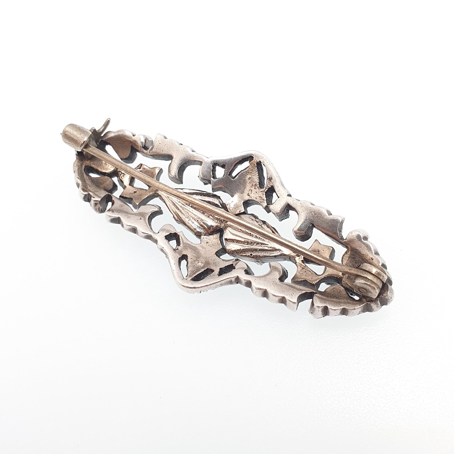 Antique Victorian Solid Silver Diamond Paste Brooch Georgian Style Cluster Foiled Diamond Pastes Oval Cut Vintage Womens Jewelry Jewellery