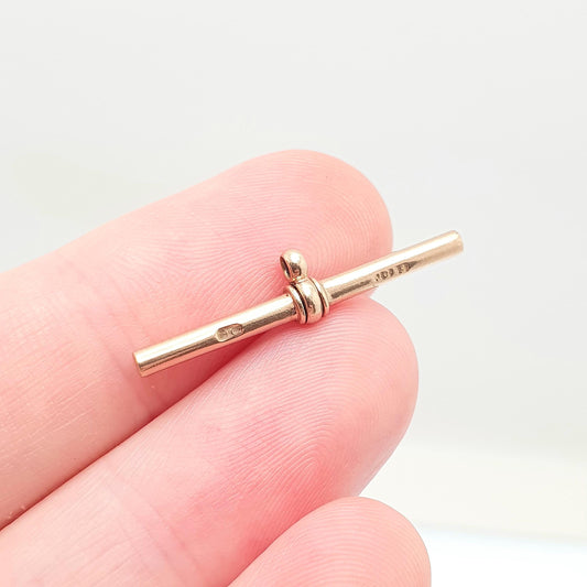Antique Victorian 9ct Rose Gold T Bar Pendant Fob Necklace Solid 375 9k 9 Carat Large Hallmark Albert Chain Jewelry Jewellery Mens Womens