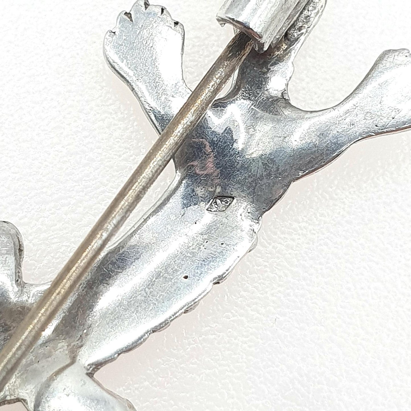 Antique Solid Silver Art Deco Marcasite Lizard Brooch French Silver Hallmarks Womens Reptile Jewelry Jewellery