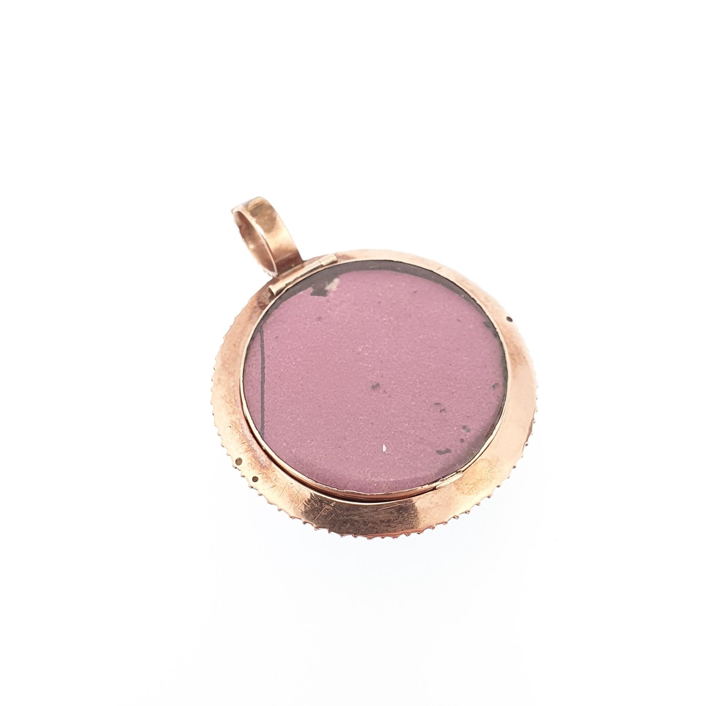 Antique 14k 14kt Gold Ruby Locket Seed Pearl Blue Enamel Victorian Solid Rose Gold 585 Round Circle Vintage Jewelry Jewellery