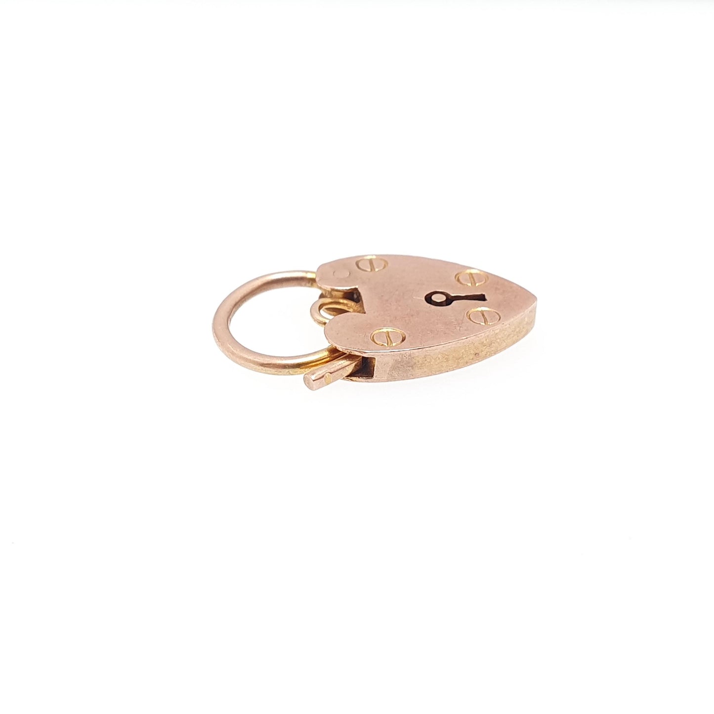 Antique 9ct 9k Rose Gold Padlock Clasp Charm Victorian Necklace Pendant Bracelet Solid 9k 9 Carat Lock Vintage Womens Jewelry Jewellery