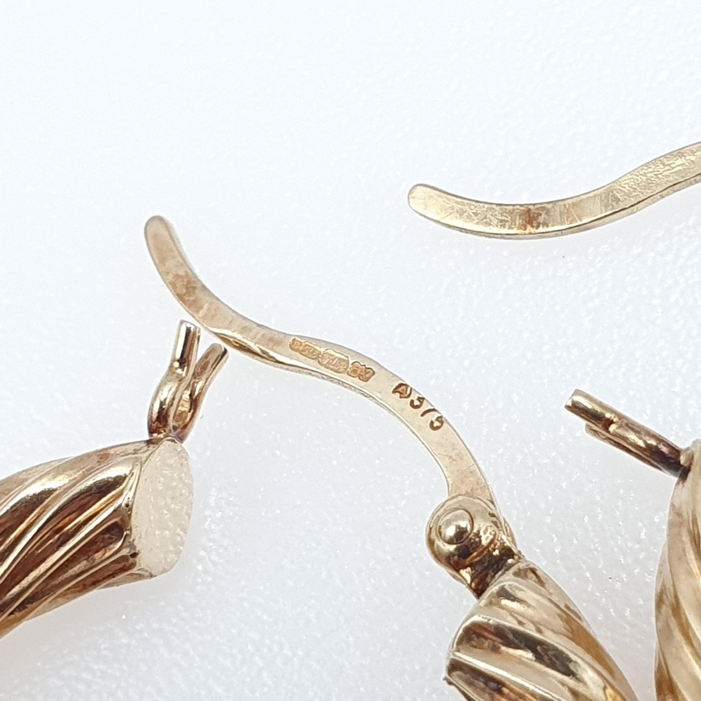 Vintage 9ct 9k Gold Large Hoop Earrings Full Rope Twist Big Solid 375 9kt Carat Dangle Hanging Womens Jewelry Jewellery