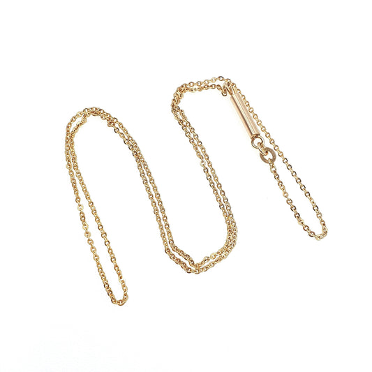 Antique Rose Rolled Gold Chain Necklace Cable Trace Link Gold Filled 44cm 17.3" 1.91g Vintage Mens Womens
