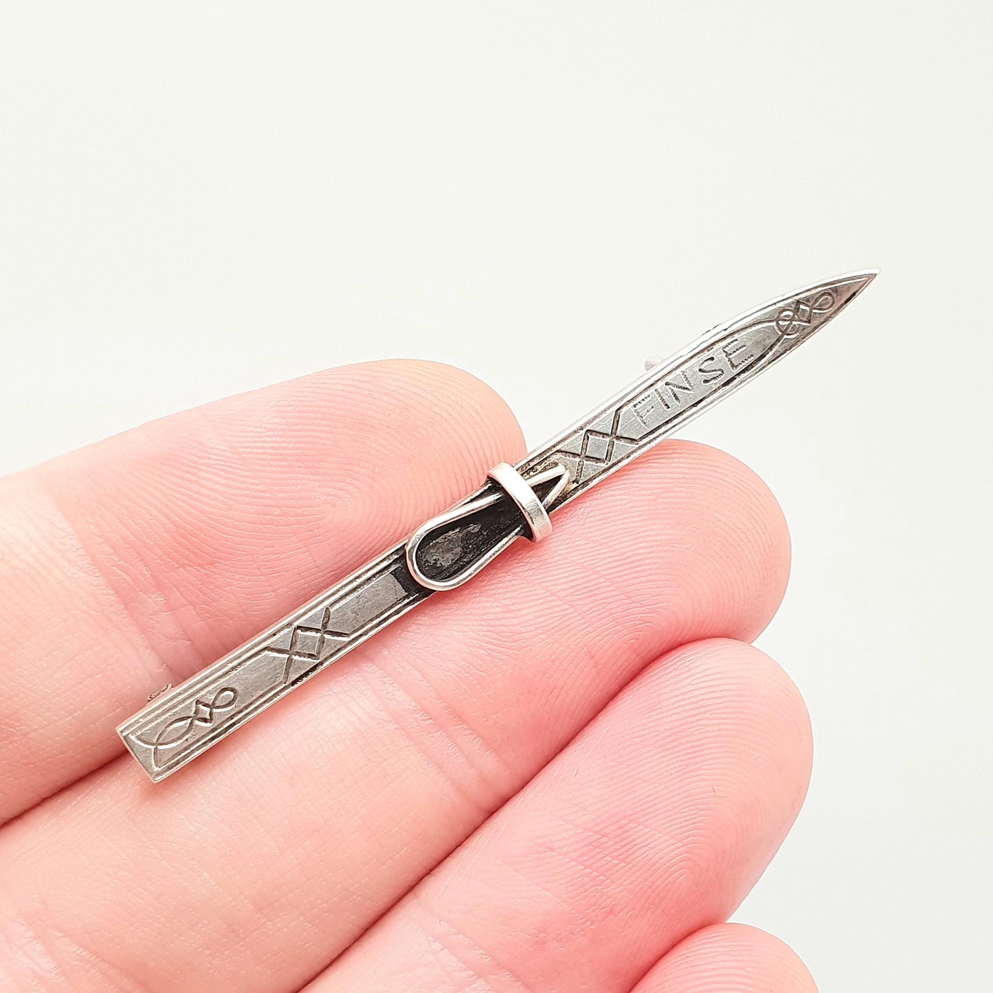 Antique Solid Silver MARIUS HAMMER Ski Brooch Pin Finse Norway Norwegian Skiing Scandinavian Vintage Jewelry Jewellery