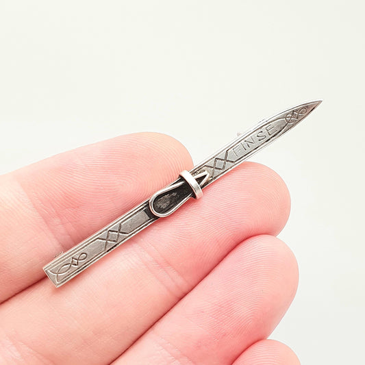 Antique Solid Silver MARIUS HAMMER Ski Brooch Pin Finse Norway Norwegian Skiing Scandinavian Vintage Jewelry Jewellery