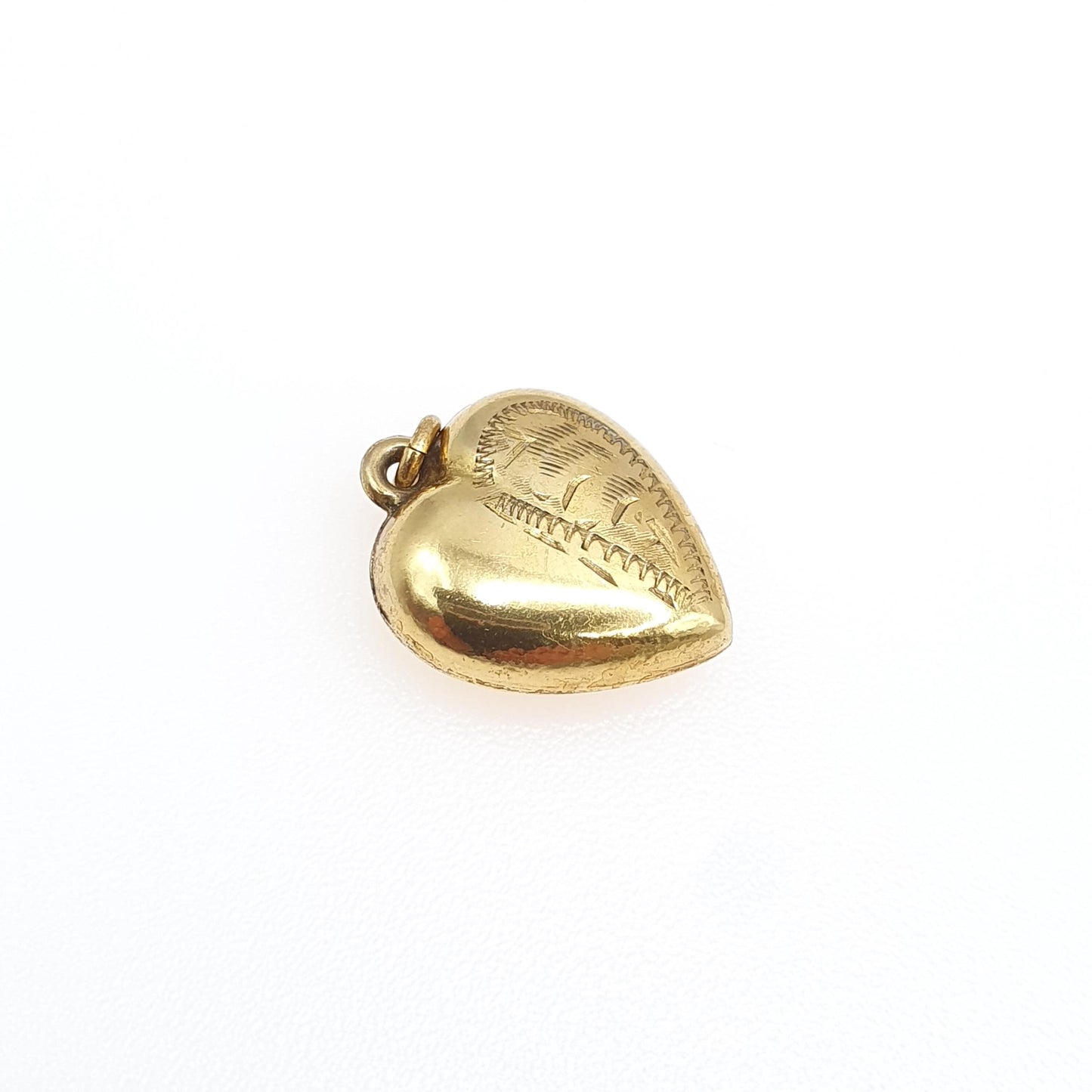 Antique Rolled Gold Heart Pendant Charm Gold Filled Love Romantic Necklace Vintage Womens