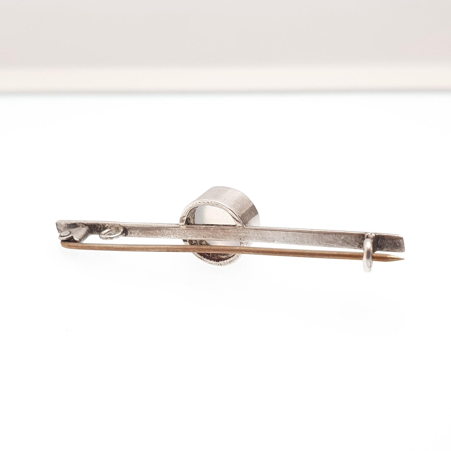 Antique Moonstone Brooch Solid Silver Victorian Vintage Bar Pin Cabochon Blue Adularescence Womens Jewelry Jewellery