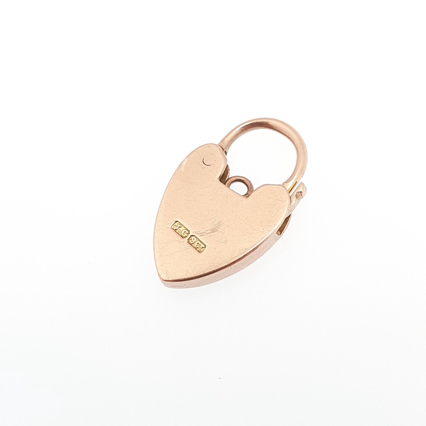 Antique 9ct 9k Rose Gold Padlock Clasp Charm Victorian Lock Necklace Pendant Bracelet Solid 9k 9 Carat Lock Vintage Womens Jewelry Jewellery