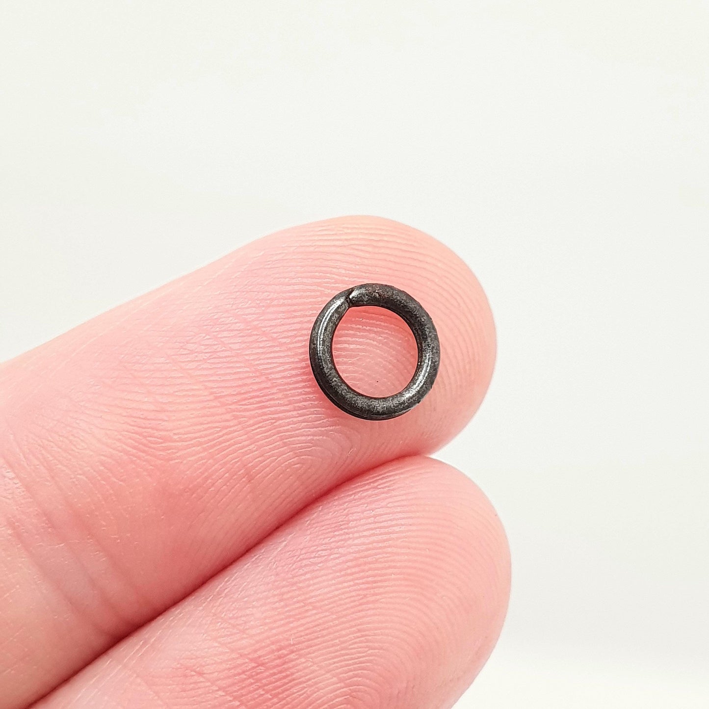 Antique Victorian Split Ring Gun Metal Black Genuine 1800s Jump Open Gothic Vintage Jewelry Jewellery Findings Upcycle