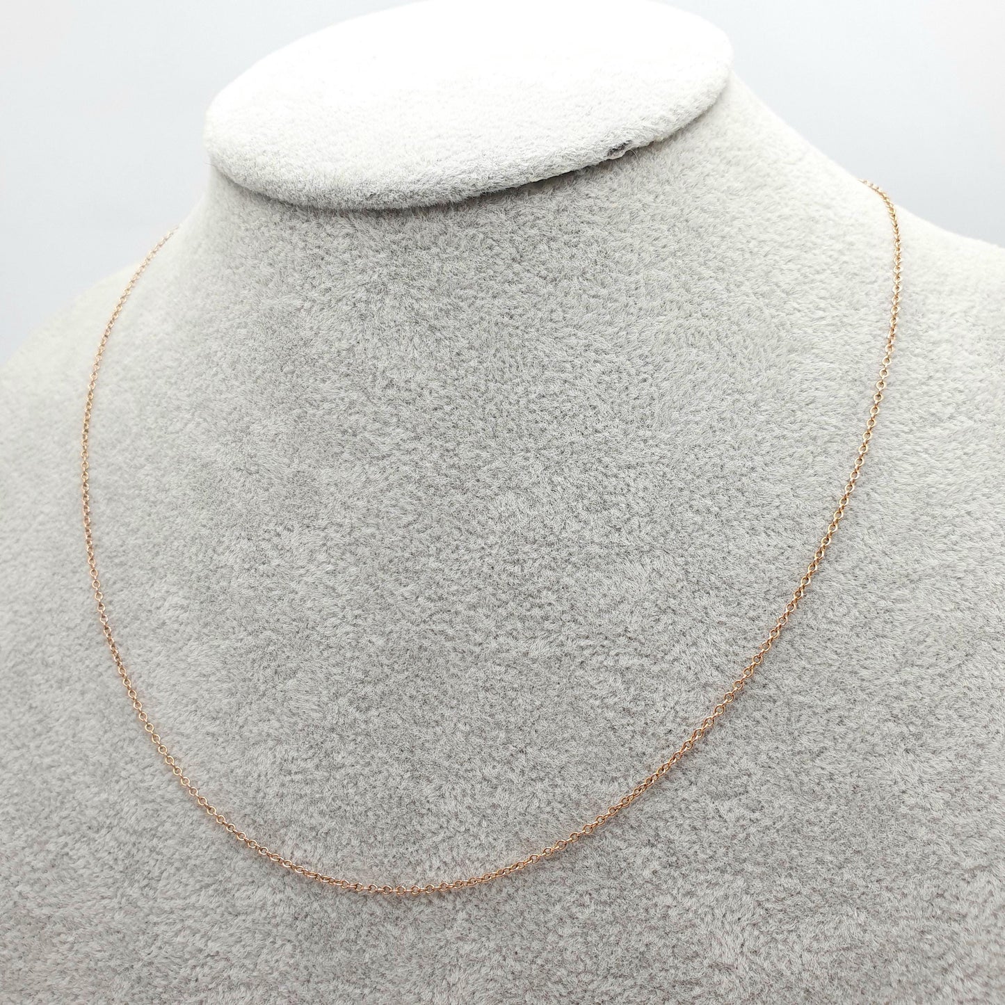 Antique 9ct 9k Gold Chain Necklace Victorian Cable Link Solid 9kt 45cm 17.7" 1.57g Trace Fine Yellow Genuine Vintage Womens Jewelry