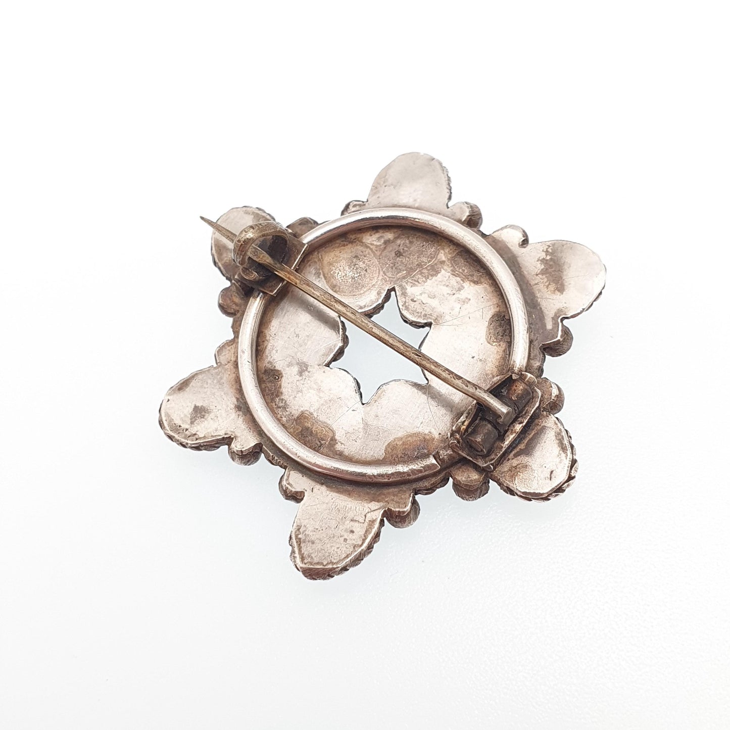 Antique Chinese Freshwater Pearl Solid Silver Brooch Star Shape Cluster Pin Natural Pearls Vintage Jewellery Jewelry