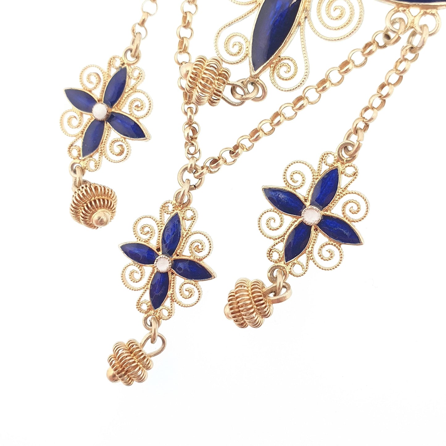 Antique Solid Silver MARIUS HAMMER Enamel Necklace Pendant Gold Vermeil Cruciform Cross Star Filigree Solje Scandinavian Vintage