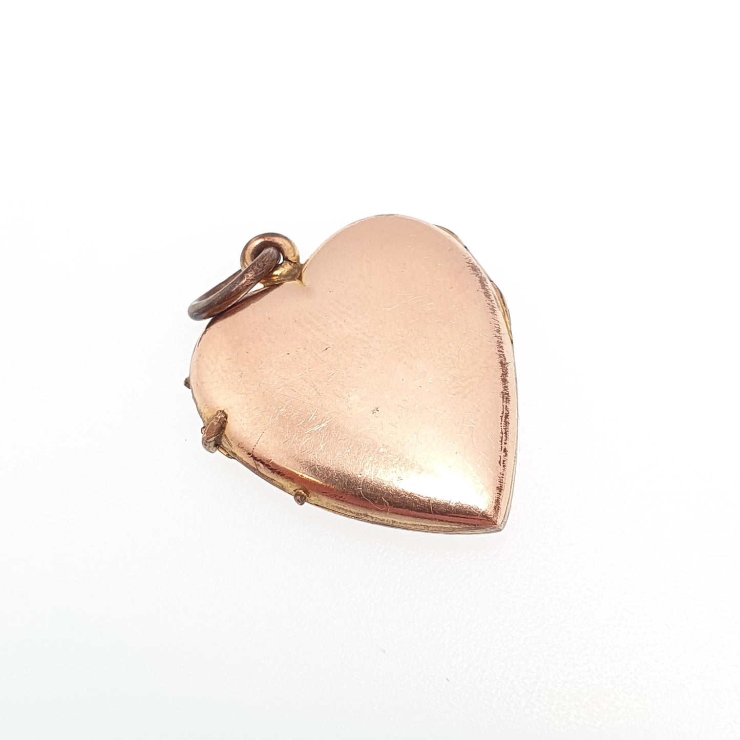 Antique Rolled Gold Diamond Heart Locket Necklace Victorian Rose Gold Filled Genuine Gemstone Pendant Vintage Jewellery Jewelry