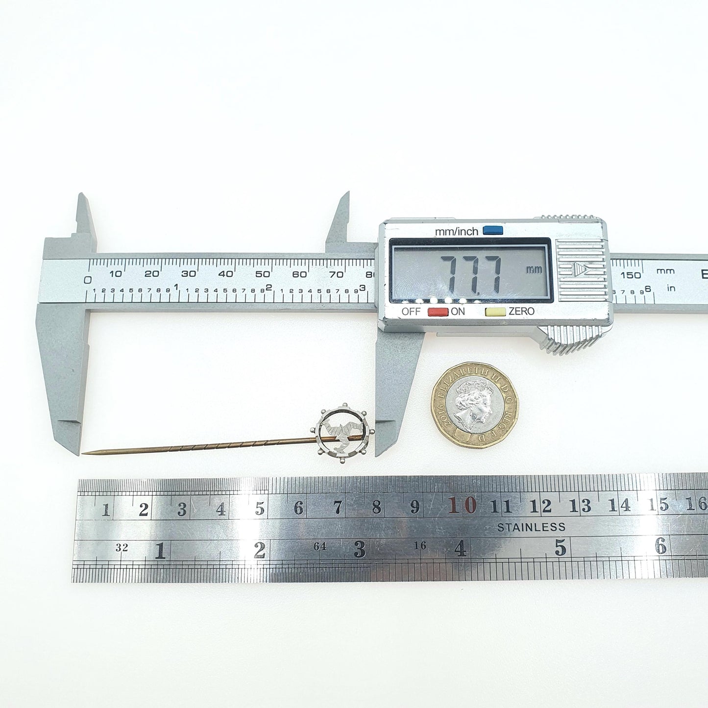 RESERVED/SOLD DON Antique Victorian Solid Silver Isle of Man Manx Symbol Stick Pin Women's Jewellery