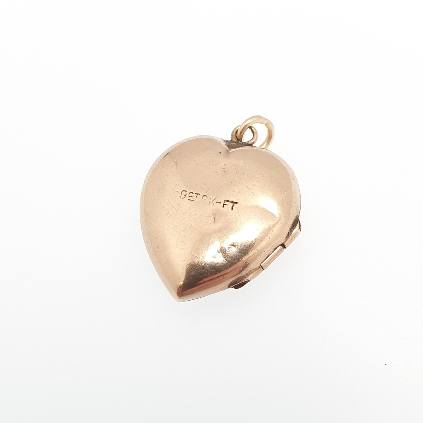 Antique 9ct 9k Gold Heart Locket Sunburst Art Deco Solid Yellow Gold Back & Front Engraved 1920s Necklace Photo Pendant Jewelry Jewellery