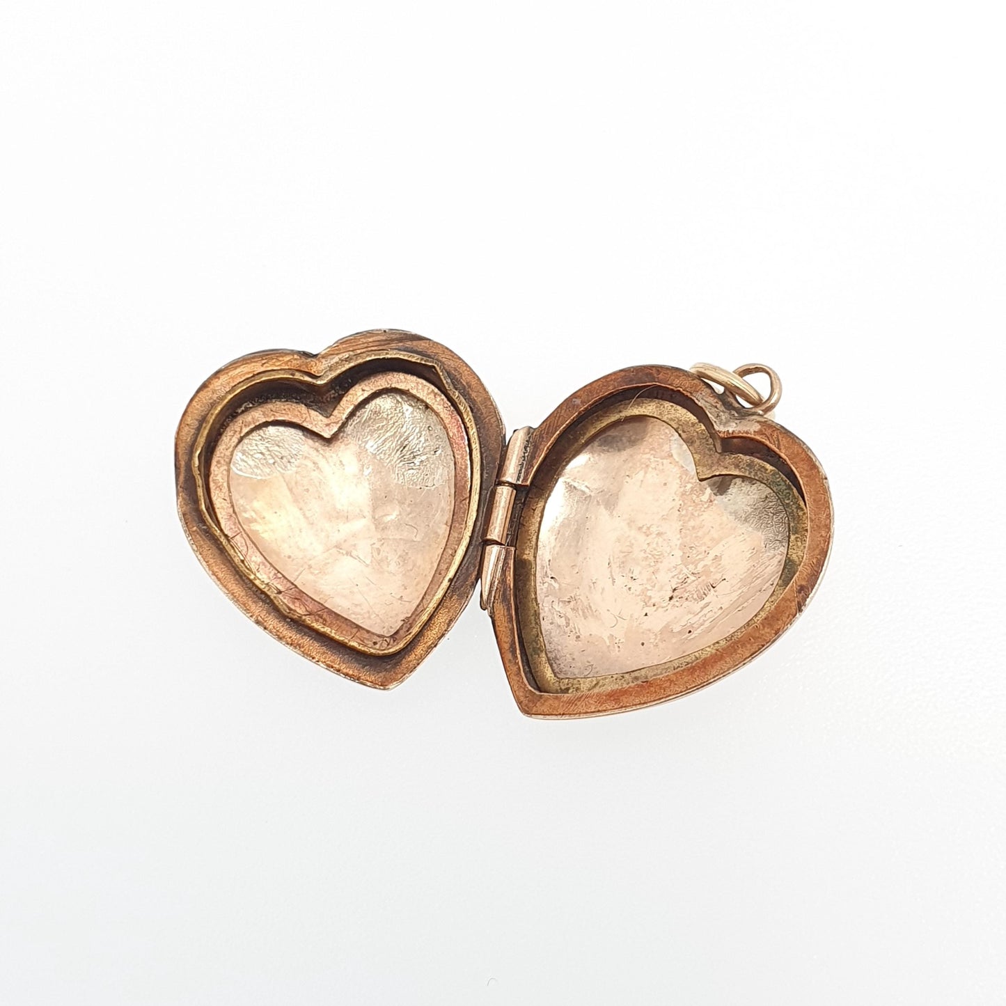 Antique 9ct 9k Gold Heart Locket Sunburst Art Deco Solid Yellow Gold Back & Front Engraved 1920s Necklace Photo Pendant Jewelry Jewellery