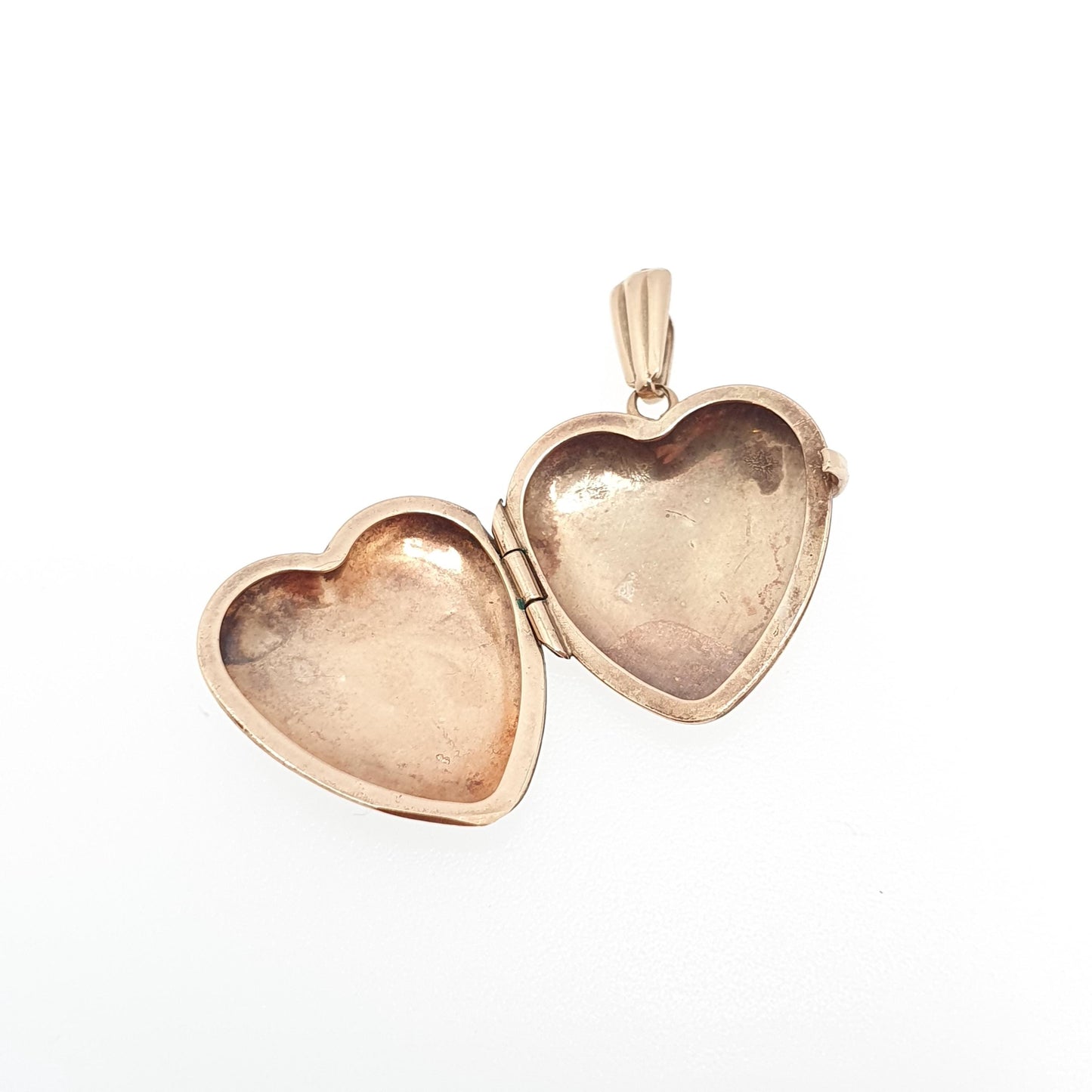 Vintage Solid 9k 375 Gold Heart Locket All 9ct 9 Carat Small Necklace Cute Engraved Photo Picture Pendant Retro Womens Jewelry Jewellery