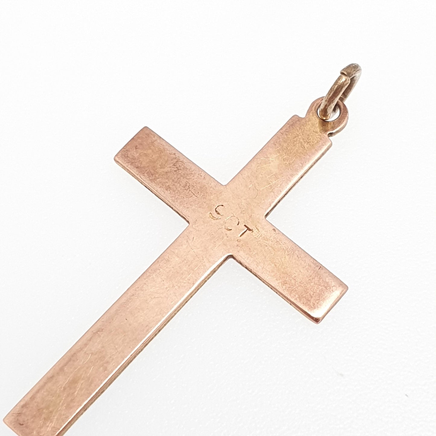 Antique 9ct 9k Gold Crucifix Necklace Rose Cross Pendant X Pattern Cruciform Solid 375 Vintage Womens Mens