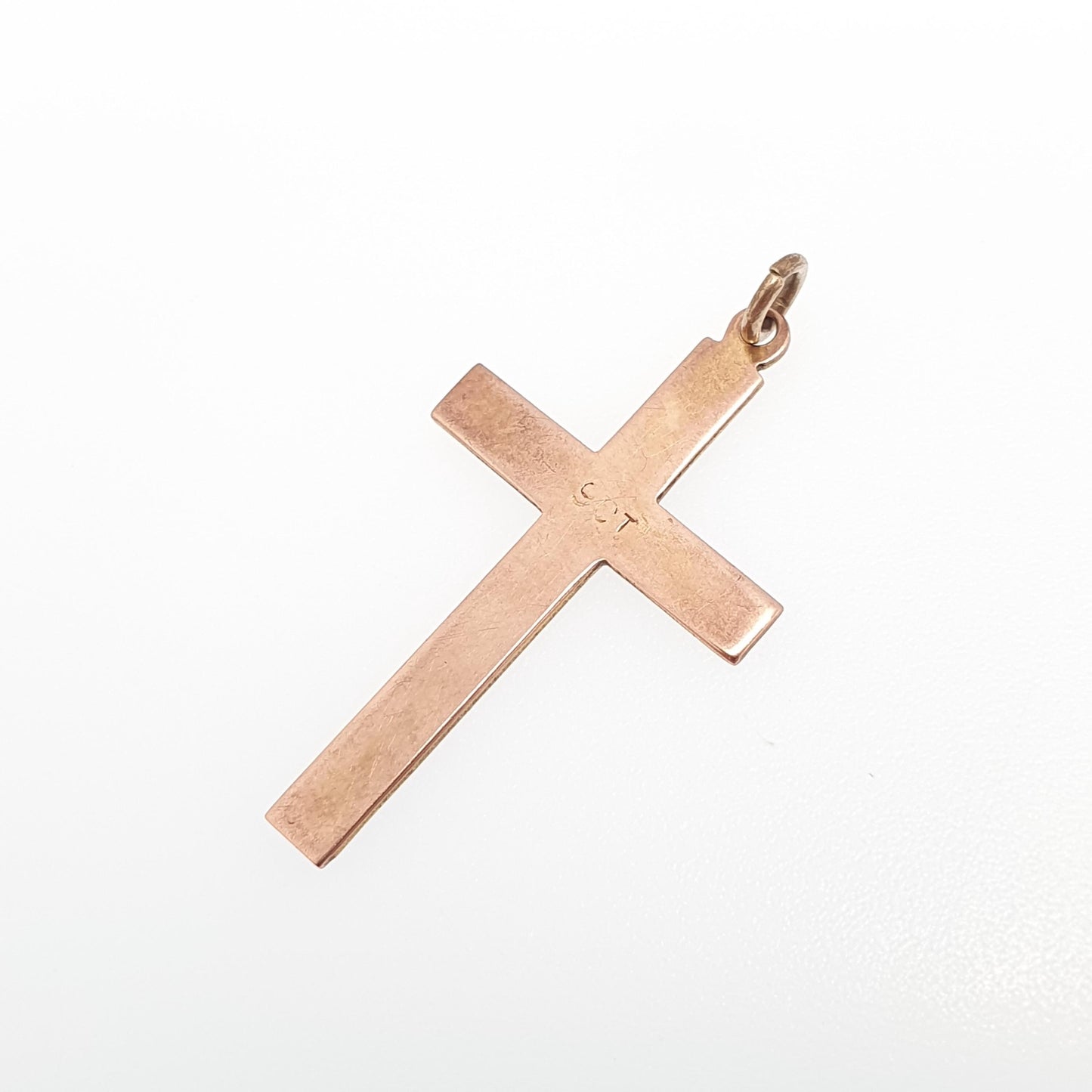 Antique 9ct 9k Gold Crucifix Necklace Rose Cross Pendant X Pattern Cruciform Solid 375 Vintage Womens Mens