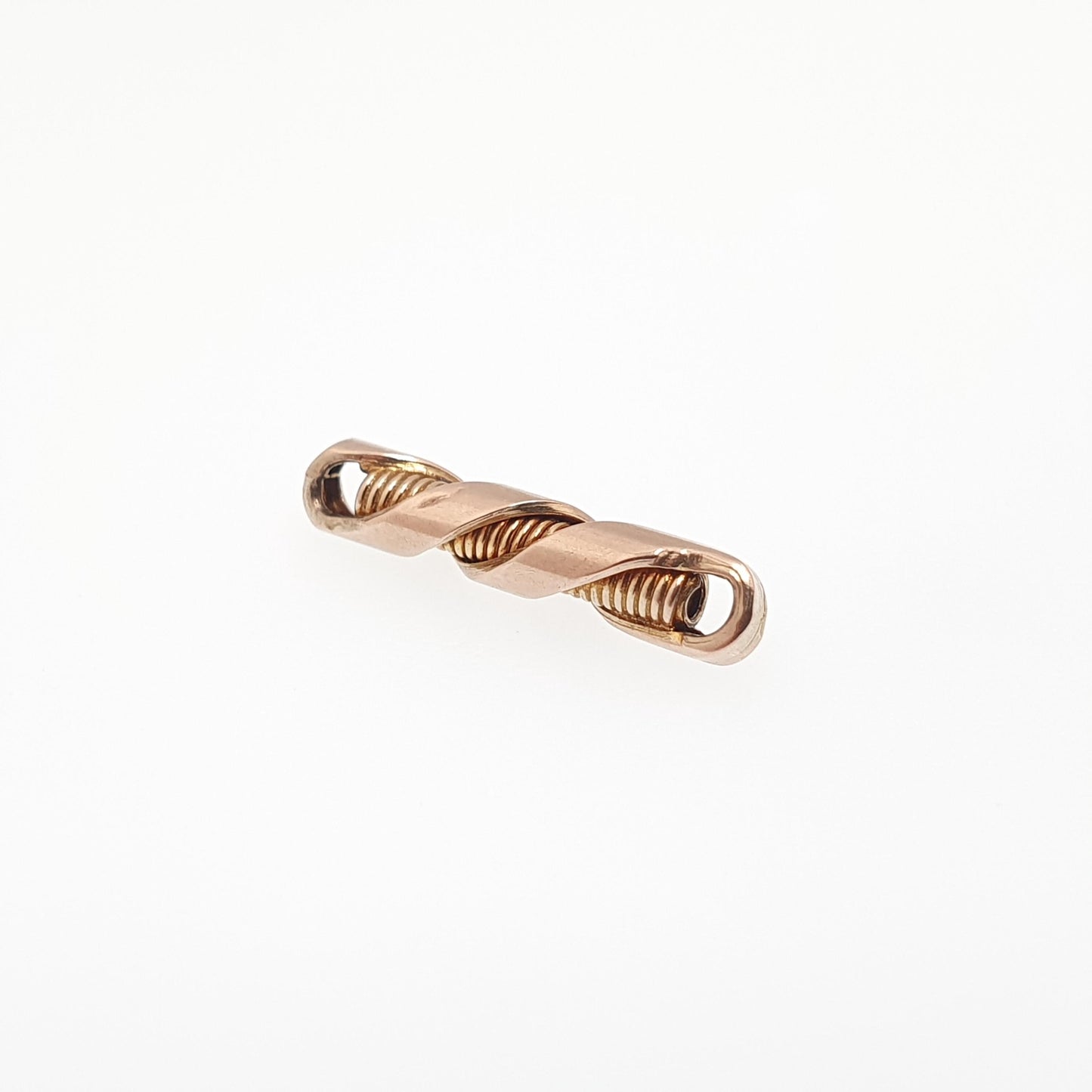 Antique 9k 9ct Rose Gold Spring Style Link Chain Links Twist Helix Genuine Victorian Solid 375 Red Fastening Jewellery Findings Upcycle