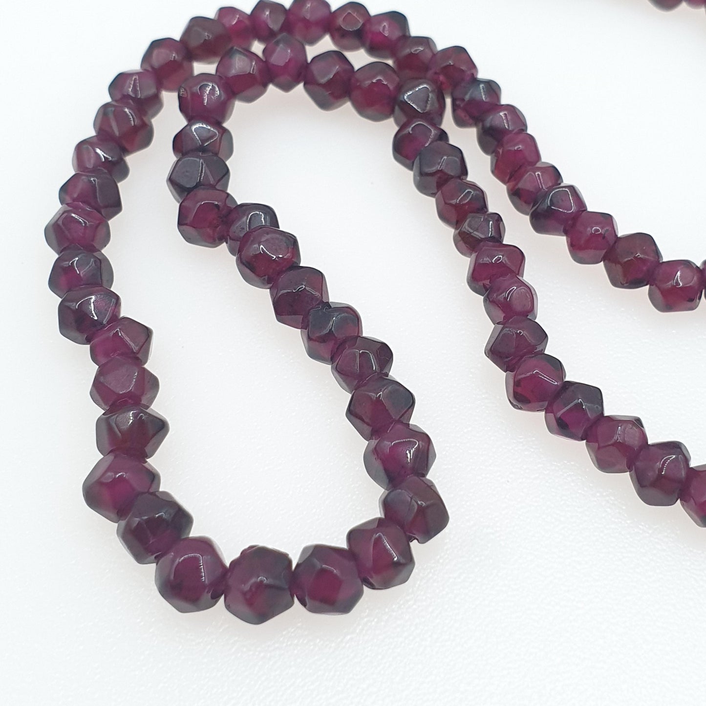 Antique Art Deco Garnet Bead Necklace Womens Jewellery Jewelry Vintage Gemstone Hand Cut