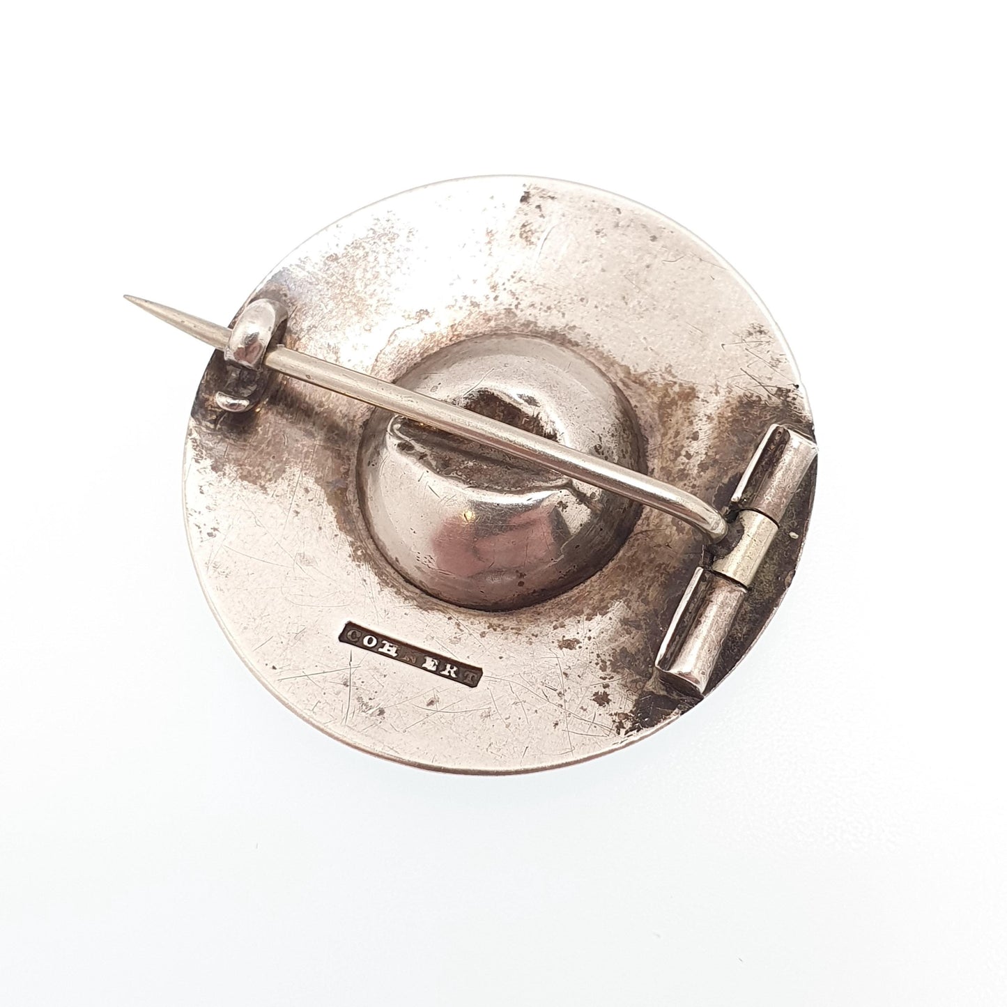 Antique Victorian Solid Silver Citrine Brooch Genuine Gemstone Etruscan Leaf Border Oval Cut Quartz Pin Vintage Womens Jewelry Jewellery